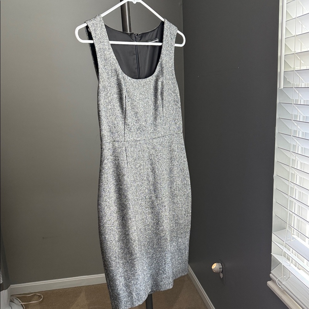 Express Gray Textured Midi Dress